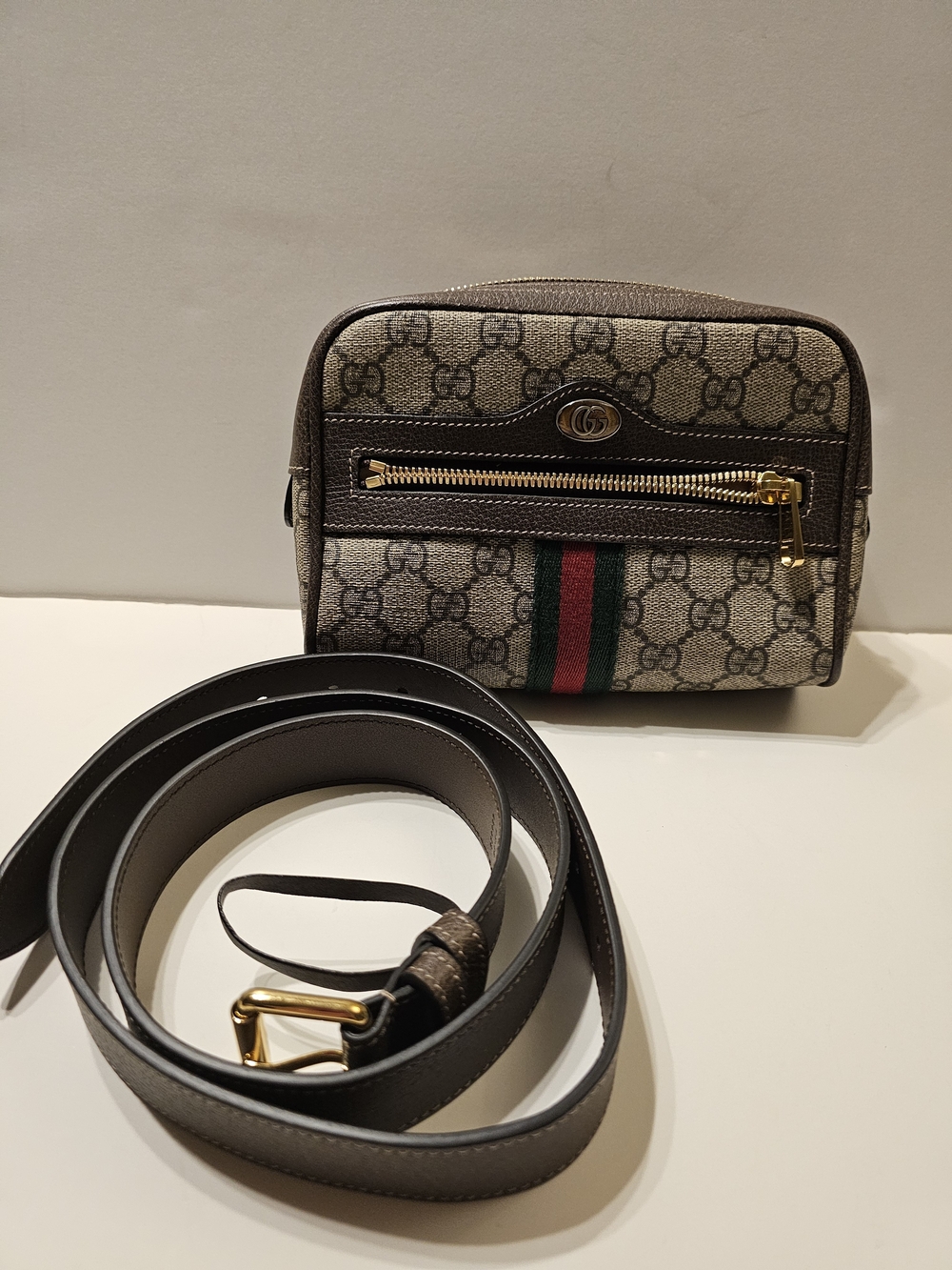 auth gucci mononogram small crossbody bag